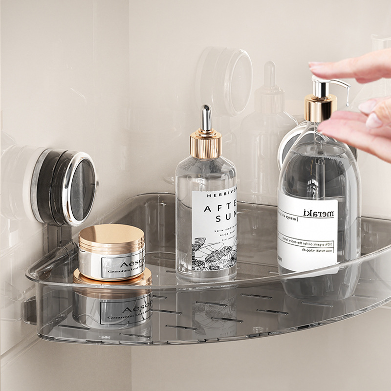 Punch-free Toilet Suction Cup Storage Rack Bathroom Large Capacity Storage Finishing Box Light Luxury Bathroom Corner Storage Rack