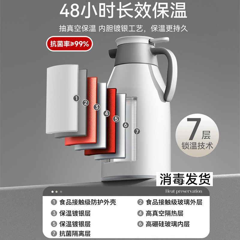 大容量暖水瓶保温壶2024新款家用保温水壶玻璃内胆热水壶开水暖瓶|undefined
