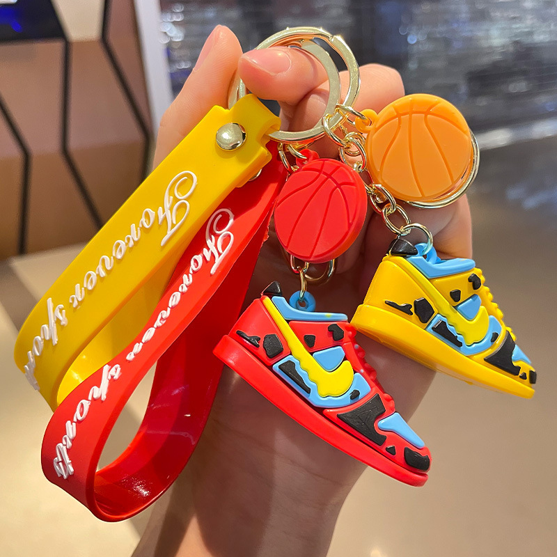 Internet celebrity trendy personalized silicone AJ shoes model keychain pendant creative schoolbag car key chain small ornaments