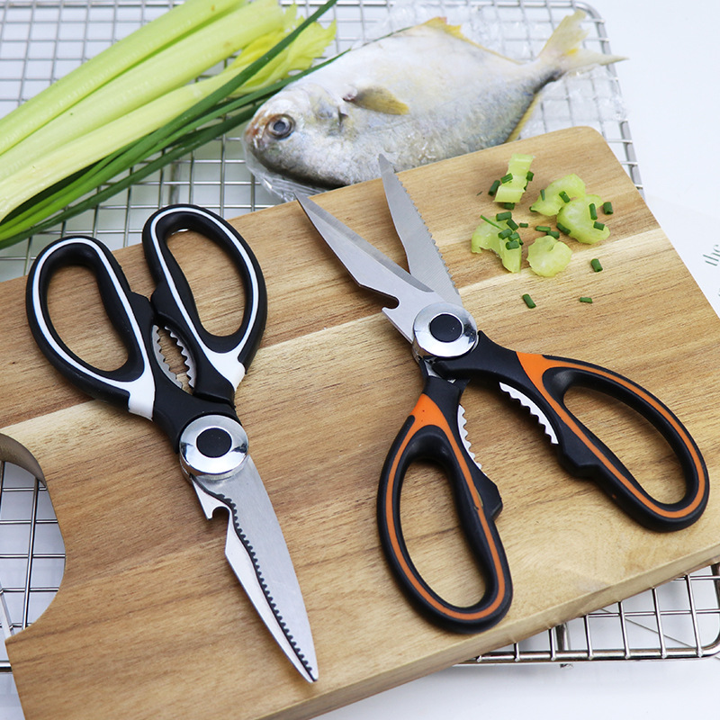 多功能厨房剪刀不锈钢强力剪家用剪刀鱼鸡骨剪A9051烤肉剪刀批发