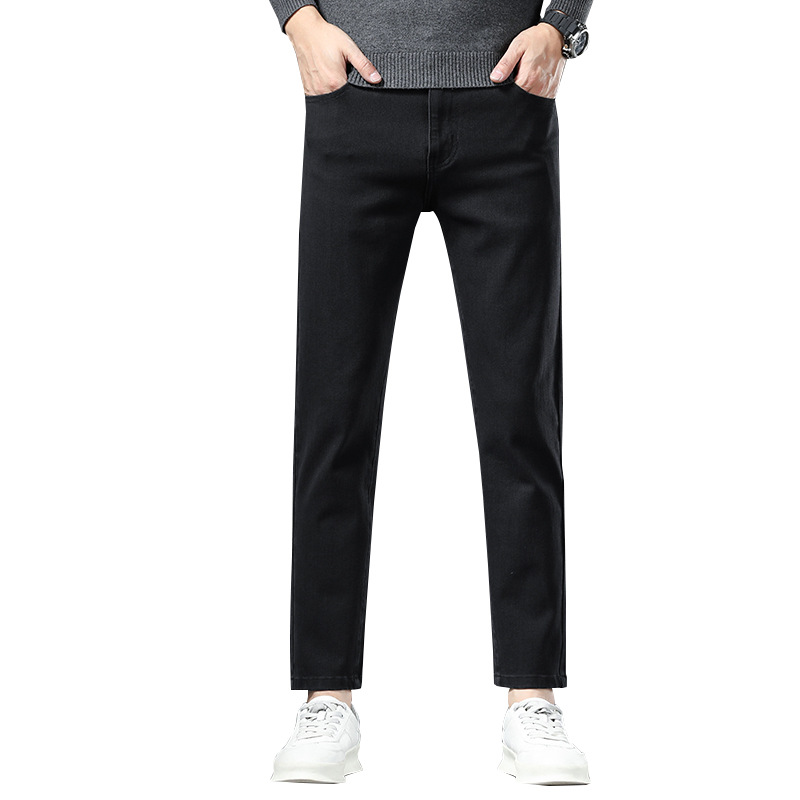 Demi-season denim black jeans