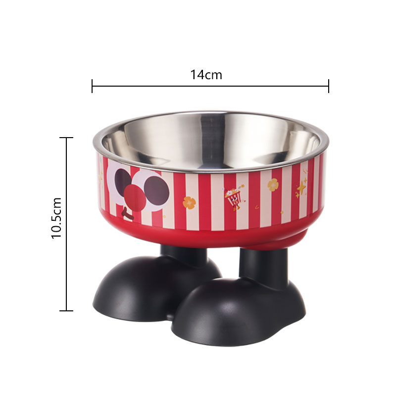 Tazón para mascotas alto anti-volcado de acero inoxidable Tazón de alimentación antideslizante de gran diámetro Fábrica de utensilios de comida para perros y gatos al por mayor