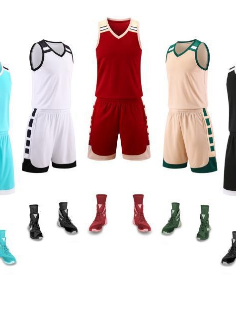 Juego de ropa de baloncesto hombre de verano rápido secado camiseta americana de entrenamiento de alta calidad nueva ropa de baloncesto 887