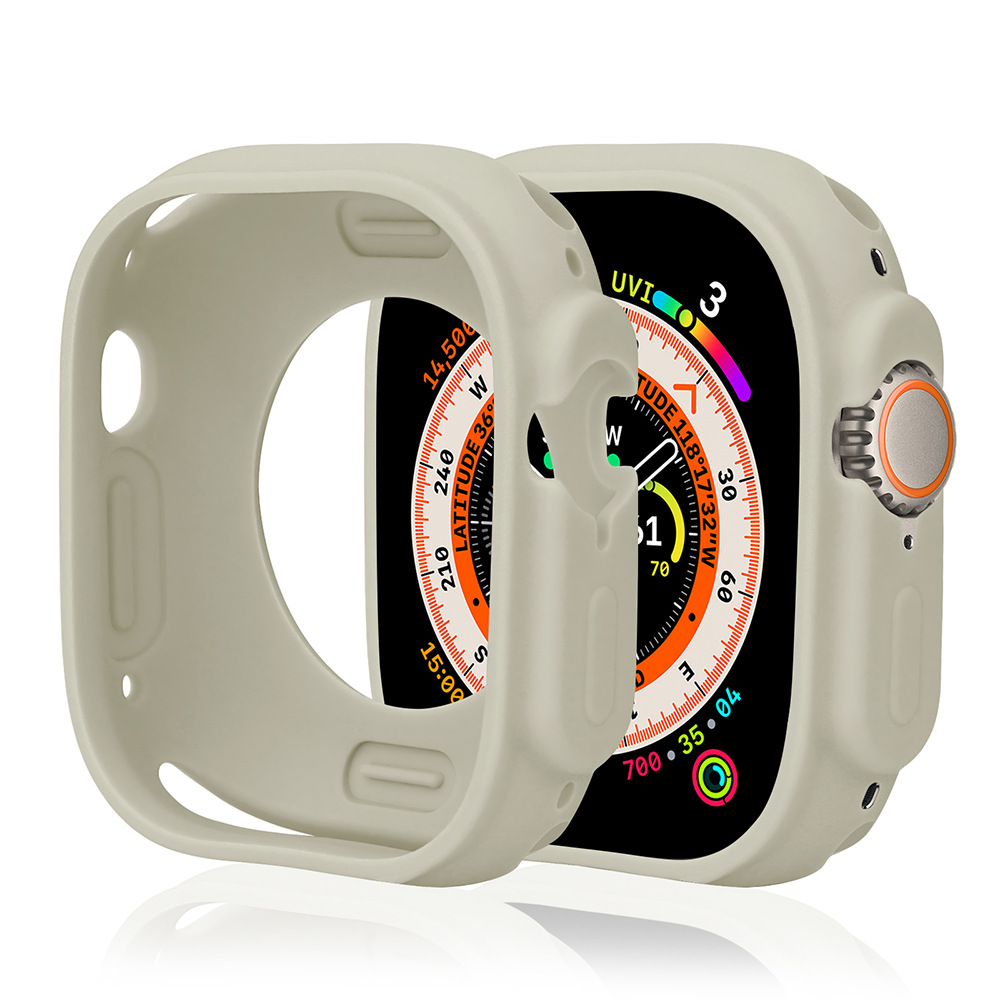 Aplicable para Apple Watch Applewatch9 caso ultra49mm caja de silicona caramelo cubierta de caja suave