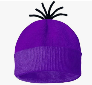 Sombrero morado con 6 cabellos