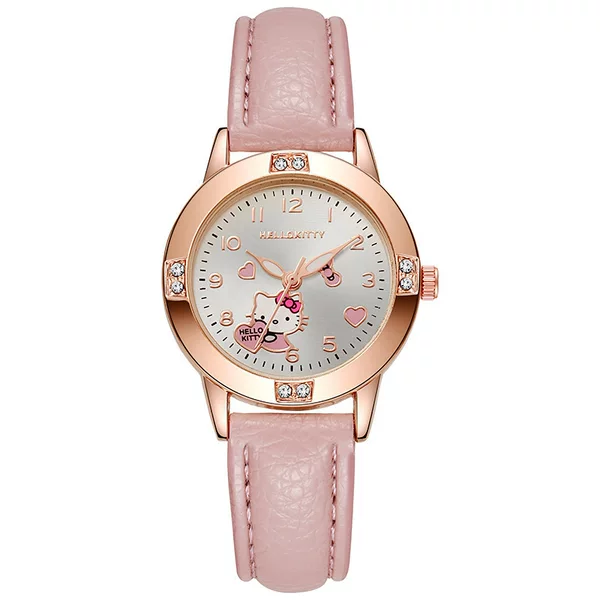 Rose Gold Diamond-Encrusted Leather Strap Watch, Middle School Student Watch, Women's Sanliou Quartz Watch, Cross-Border Watch Supply Wholesale