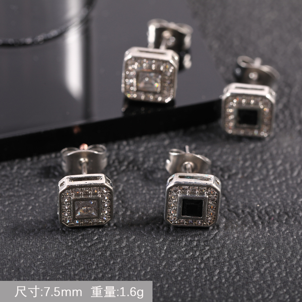 Minimalist Stainless Steel Stud Earrings For Men Punk Style_voghion.com