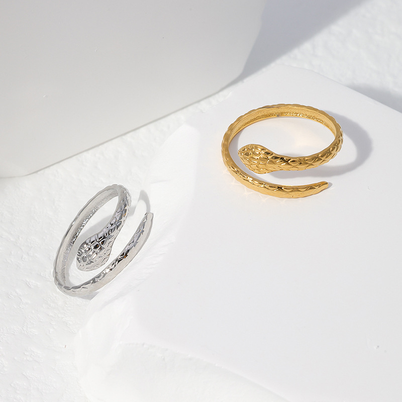 Fashion Snake Stainless Steel Plating Open Ring