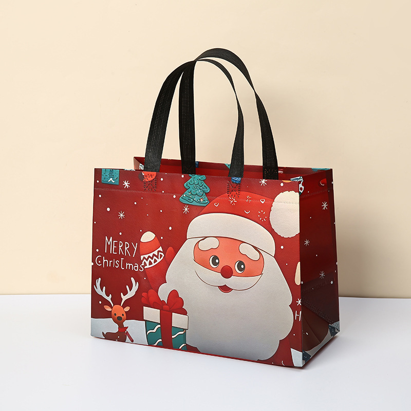 在庫ありクリスマスギフトバッグラミネート不織布ファッションポータブルショッピングバッグクリエイティブクリスマスギフトバッグ|undefined