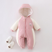 安阳婴童装A类婴儿秋冬装冲锋衣防风连体衣加厚外出宝宝棉衣代发