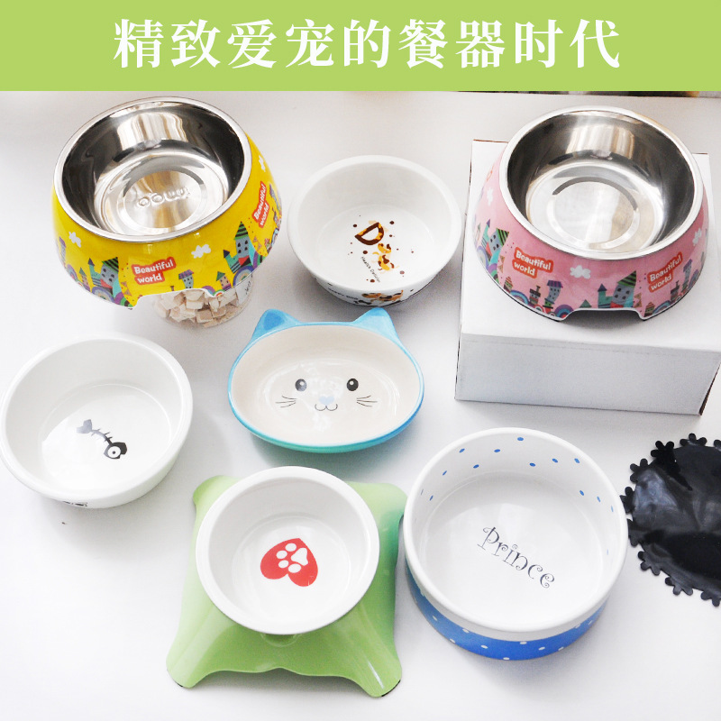 Ceramic Cat Bowl, Cat Food Bowl, Dog Bowl, Dog Water Bowl, Cervical Spine Protection Melamine Pet Bowl, Anti-Fall and Anti-Slip Ceramic Cat Bowl, Cat Food Bowl, Dog Bowl, Dog Water Bowl, Cervical Spine Protection Melamine Pet Bowl, Anti-Fall and Anti-Slip