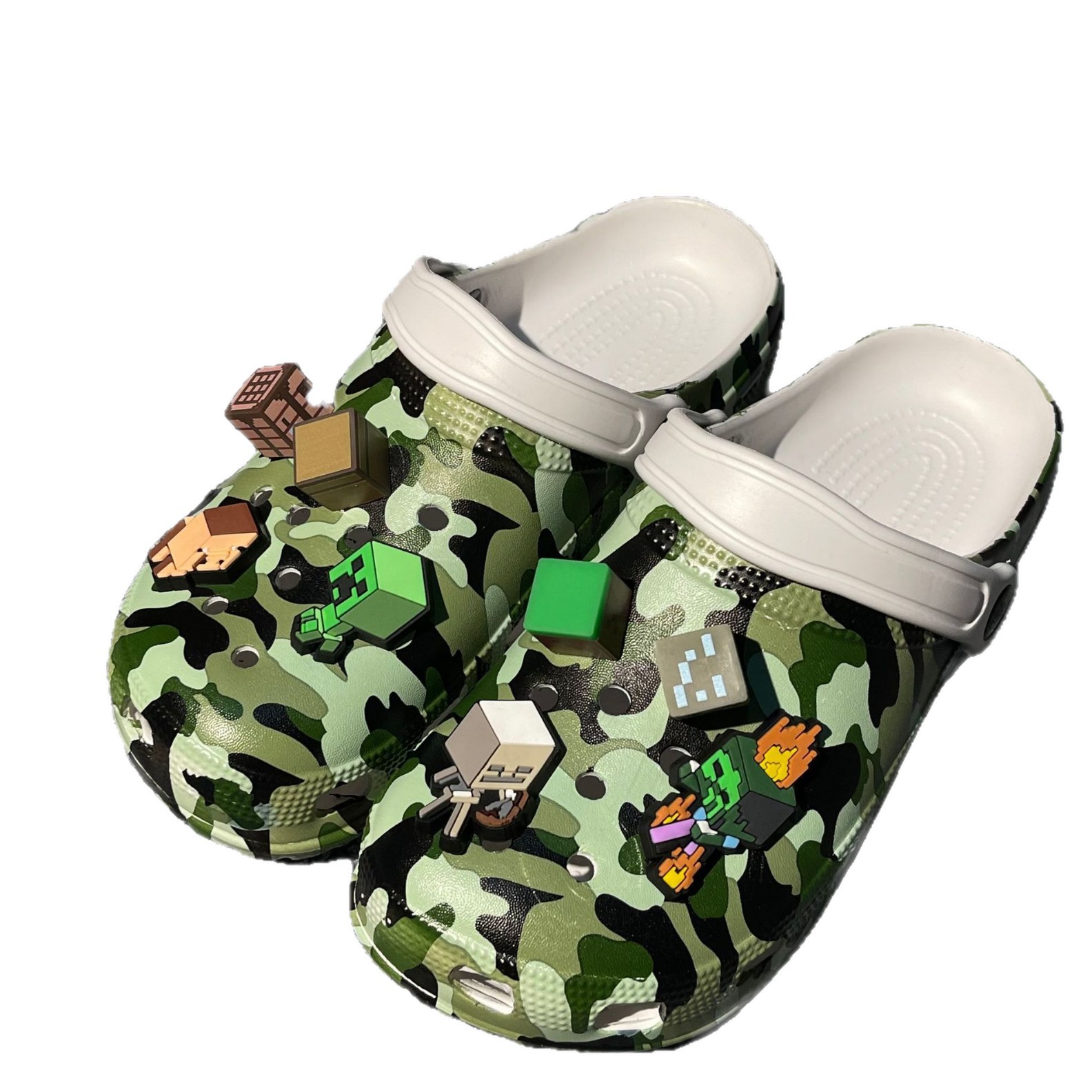 Nuevos zapatos de impresión de camuflaje transfronterizos, zapatos de agujero, zapatos de sandallas de pareja, zapatillas de moda para hombres y mujeres