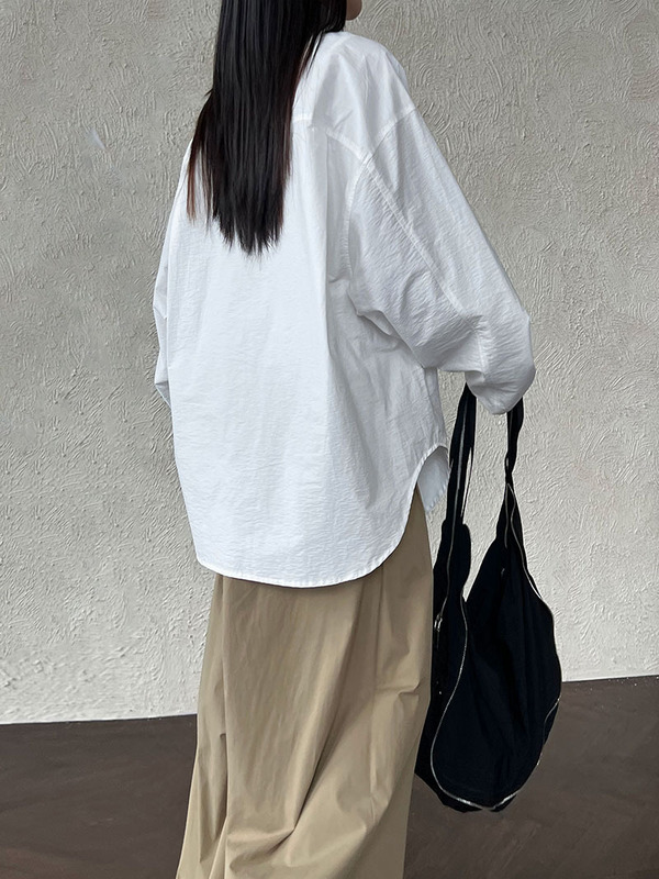NS 韩系百搭基础款衬衫女春秋新款高级感极简上衣外套3663|undefined