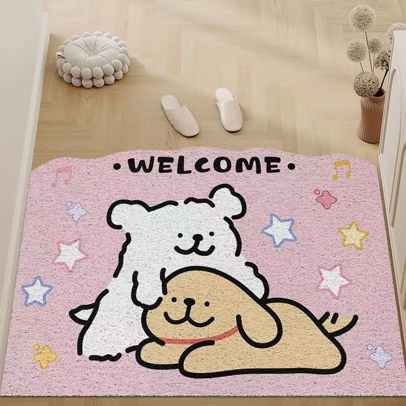 작은 핑크 개를 껴안고