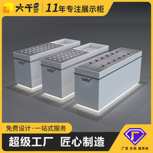 灯具样品中岛展示柜 磁吸射灯筒灯展示台 木质烤漆透明样品展柜