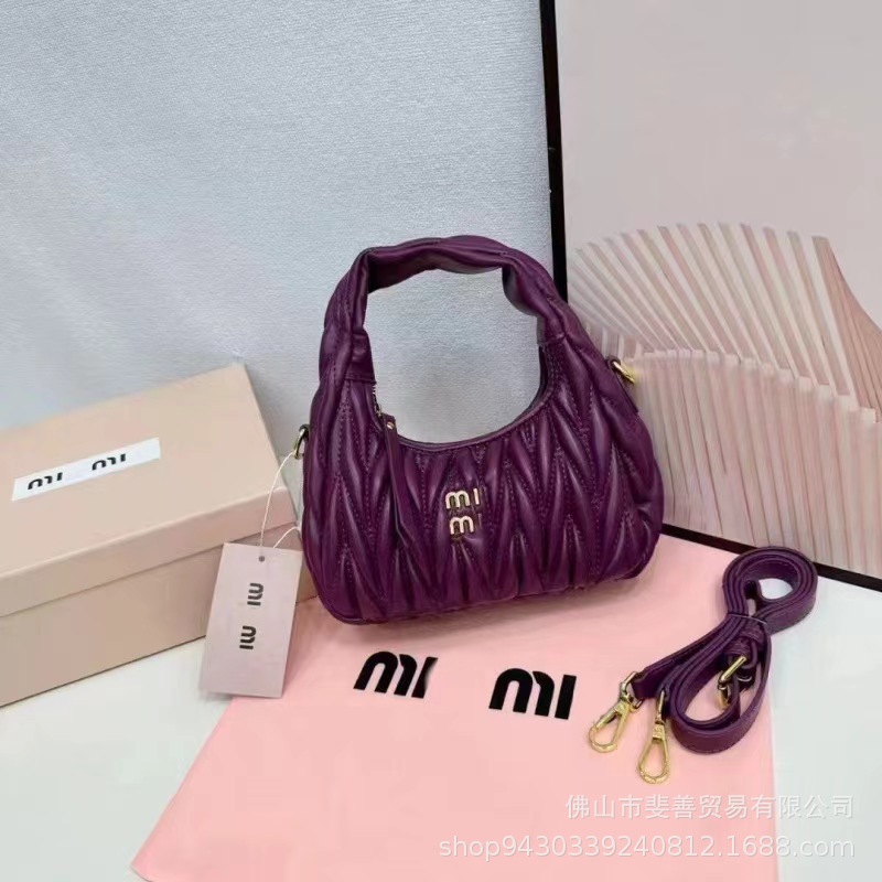 Miaomiu familia Qianjin, bolso de brazo, bolso de brazo Hobo, bolso de hombro, bolso de media luna portátil.