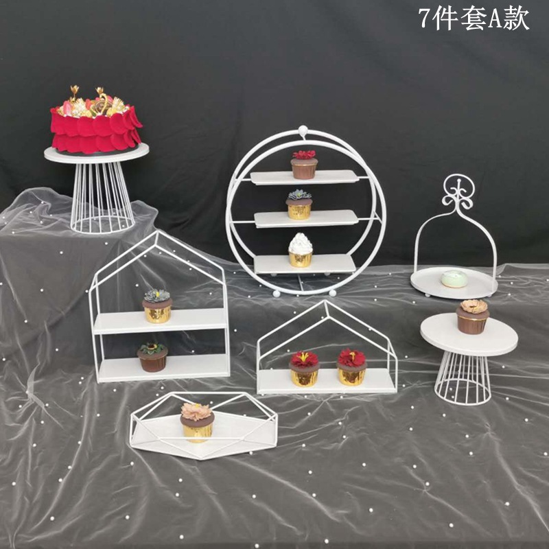 Decoración de mesa de postre de estilo europeo soporte de exhibición bandeja de pastel Decoración de mesa de boda traje creativo té de la tarde Merienda soporte image 29