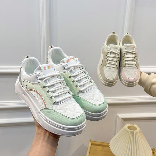 White shoes, versatile high street shoes for women,  new spring ins trendy campus style fashion sneakers, soft sole women's shoes