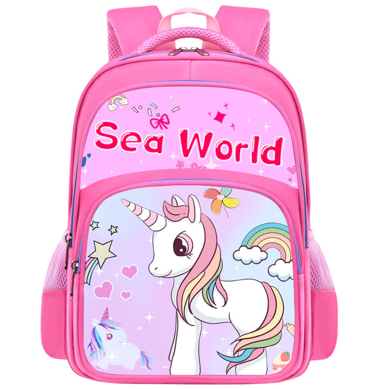 Mochila para niños y niñas, mochila de hombro de gran capacidad para 1 - 2 - 3 - 6 grados, diseño de reducción de carga impermeable