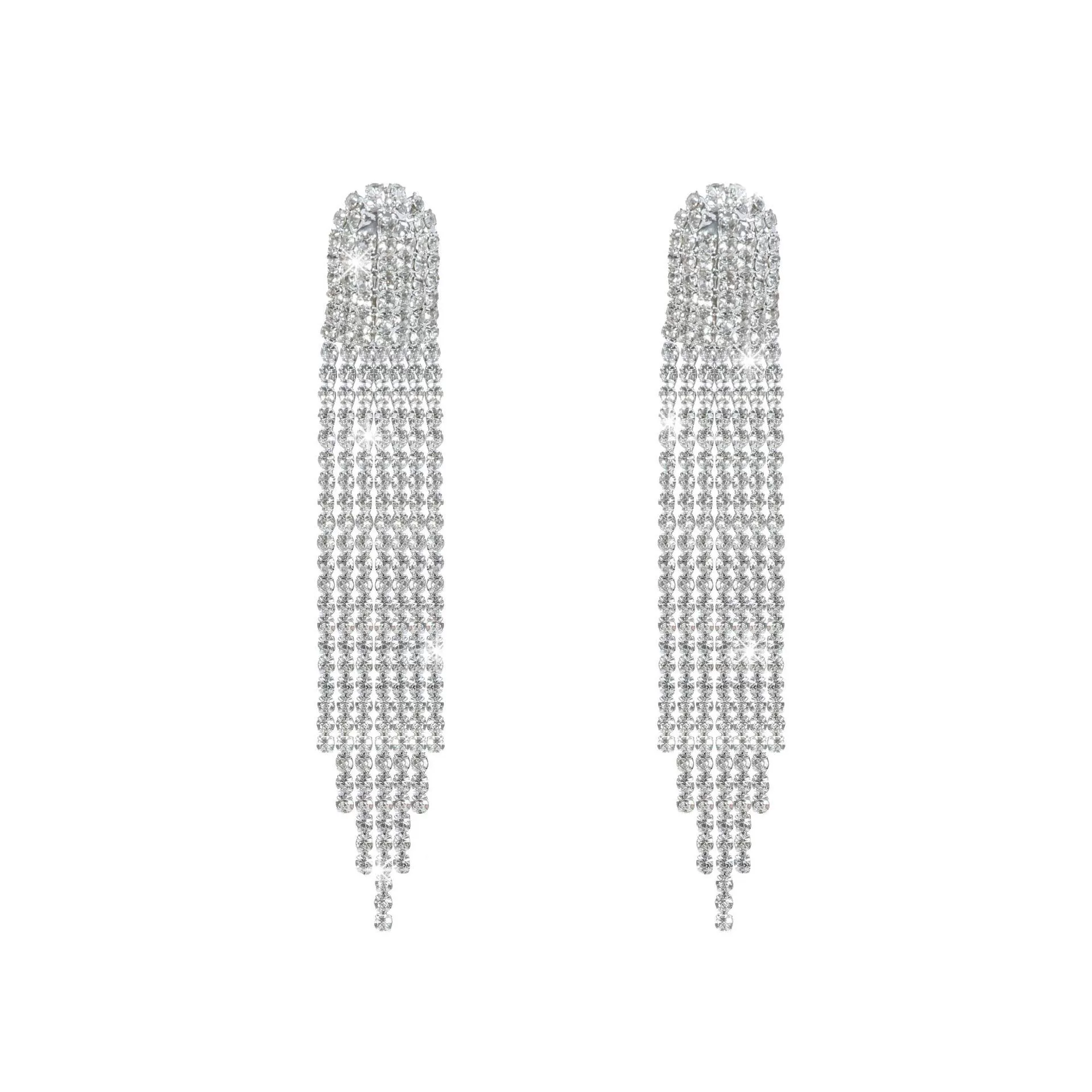 Fashionable earrings, diamond encrusted, high-quality style, wholesale