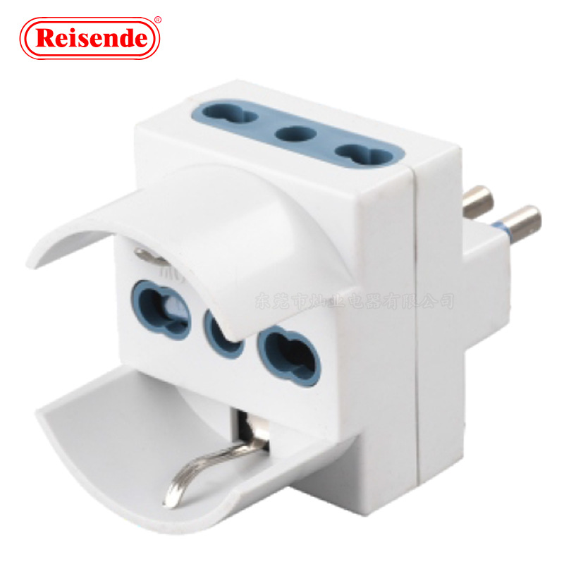 厂家批发意大利一转三转换插头意式一转三插座 欧标转乌拉圭插头