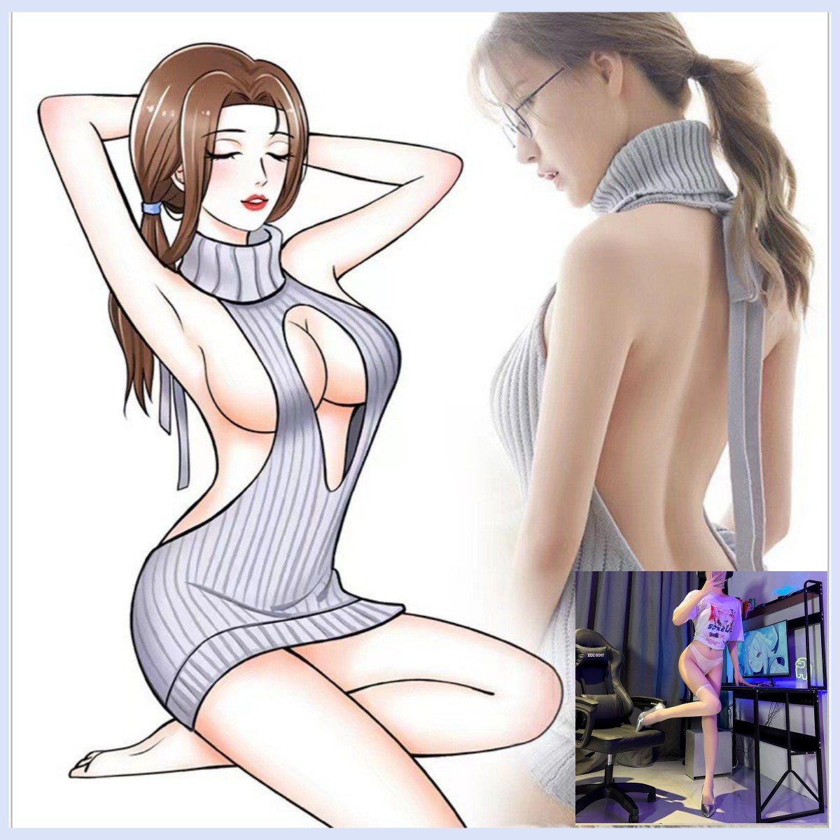 회색 115 화이트 플랫 입 스타킹