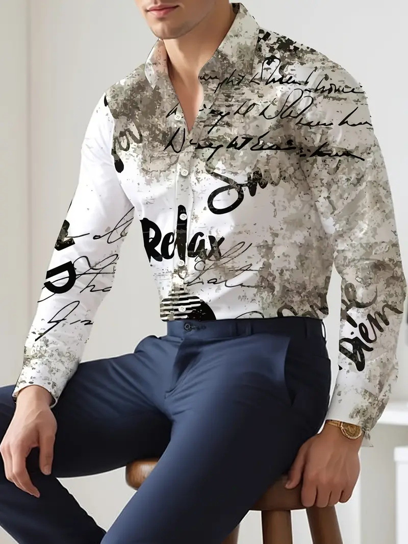 Productos europeos American Cross-border 2025 nueva tendencia de la moda casual de alta calidad cool guapo camisa de manga larga MB12