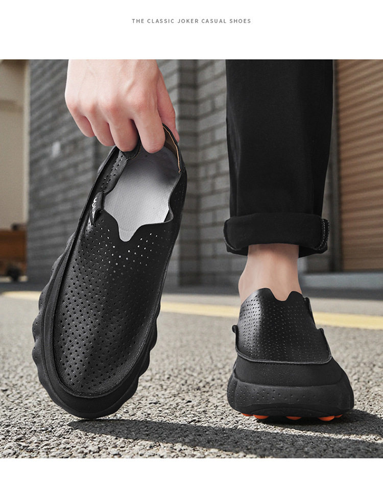 Giày lười nam kiểu mới mùa thu, form nhẹ thoáng khí, đế mềm êm chân, gót vừa 3-5 cm — DX920 màu kaki, DX920 màu xám, DX920 màu đen chi tiết 13