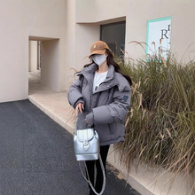 跨境胖mm大码女装棉衣女棉服2025冬季宽松连帽加厚棉袄面包服外套
