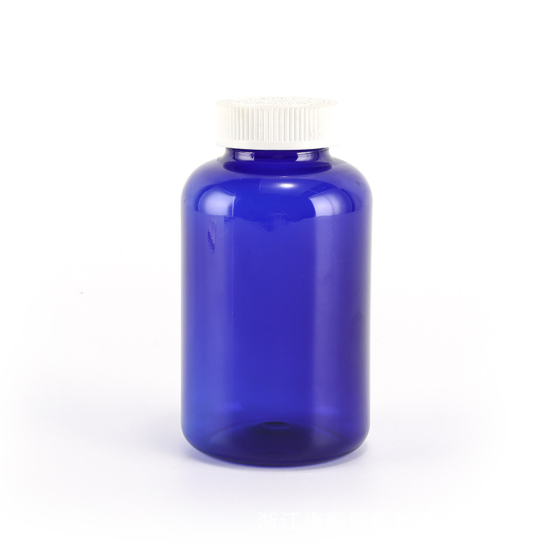 500ml蓝色保健品瓶pet塑料带盖医药瓶胶囊维生素药片包装瓶空