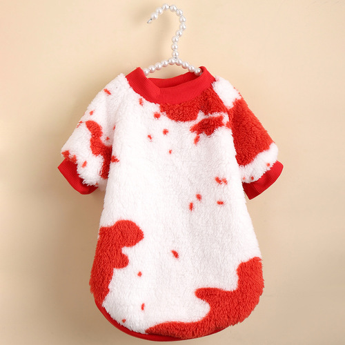 Pet clothes wholesale from the manufacturer, autumn and winter plush sweatshirts, warm cat clothes, cute and fashionable, Instagram style dog clothes.