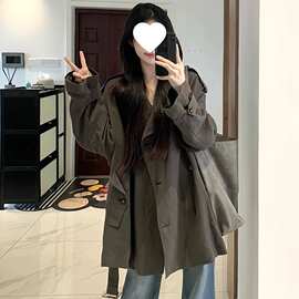 原版做法宽松风衣外套女2025秋冬新款小个子巨好看韩版高级感大衣