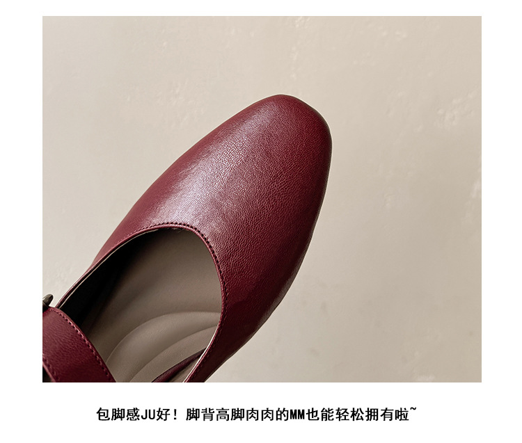 Giày Mary Jane nữ da cừu gót thấp 4 cm quai ngang khóa — đen chi tiết 12
