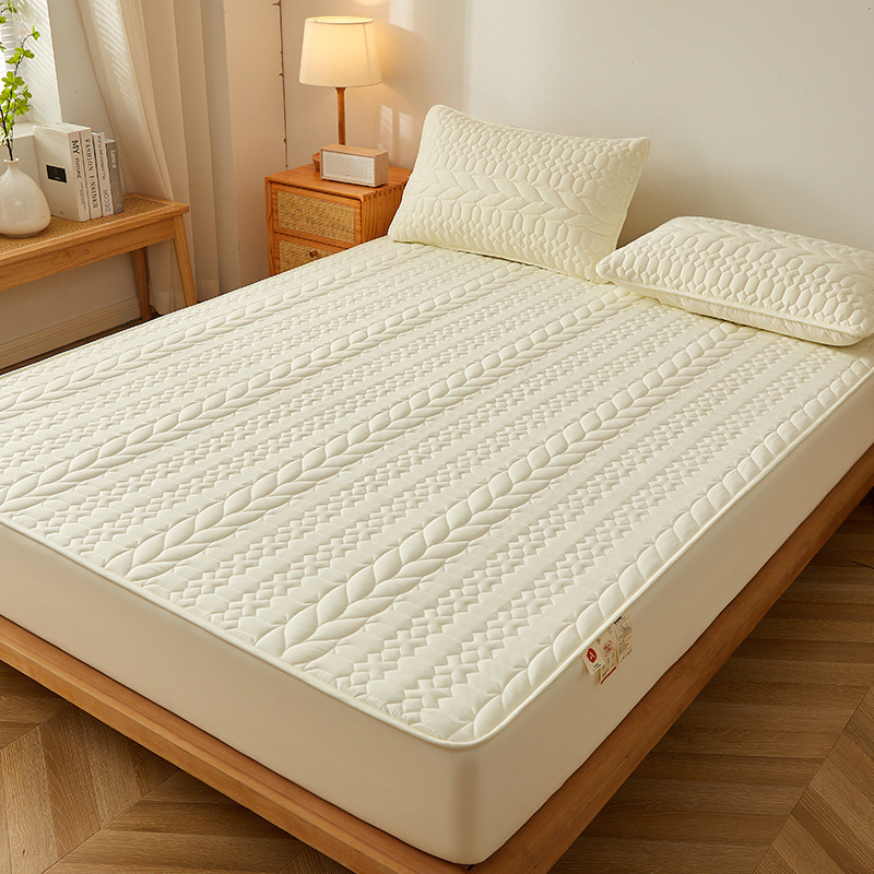 Class a Maternal and Infant Grade Soybean Quilted Mattress Cover, Fully Wrapped Simmons Protective Pad, Single/Double Anti-Slip Fitted Sheet