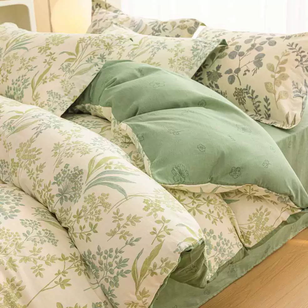 Комплект постельного белья из чистого хлопка, четыре предмета, простыня и пододеяльник из Наньтуня, комплект постельного белья из чистого хлопка, три предмета, высококачественная простыня на резинке.