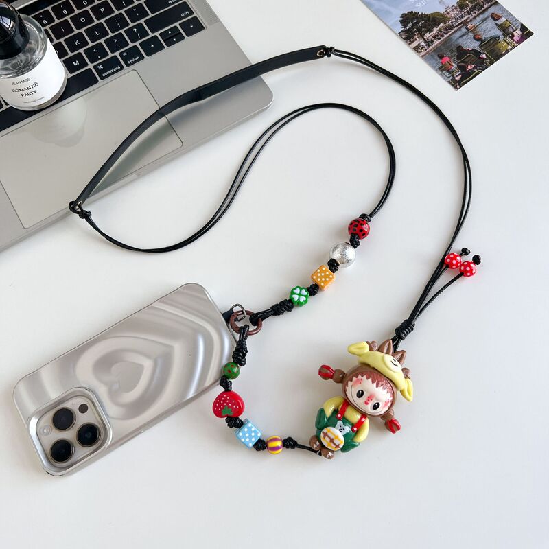 オリジナルデザイン手作り布ビーズ携帯電話チェーンカメラチェーンクロスボディペンダント紛失防止チェーンストラップかわいい|undefined
