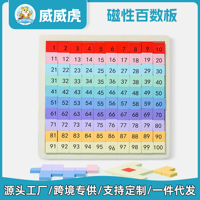 Tablero de cientos de magnéticos, ayudas para la enseñanza de las matemáticas Montessori, educación temprana, juguetes para niños, multiplicación nueve-nueve, juguetes de aprendizaje multifuncionales