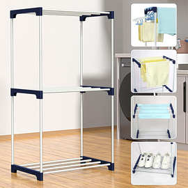 可移动浴室落地毛巾架带轮卫生间浴巾架小型阳台晾晒架抹布挂架
