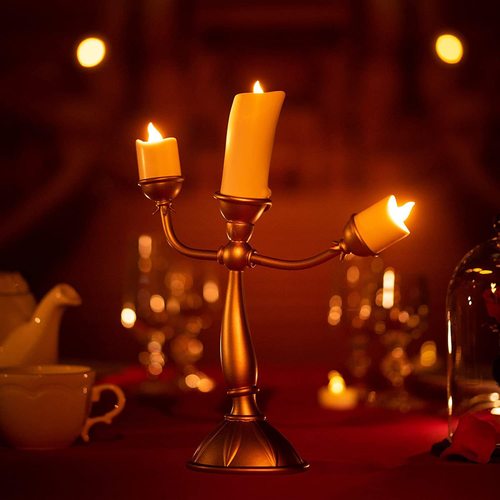 Beauty and the Beast Candlestick Night Light Lumia Candle Table Lamp Ornament Clock Table Clock Ornament Cosworth Pendulum Clock