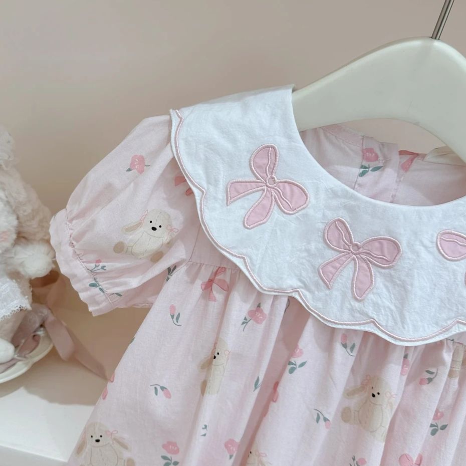 Vestido de siete niñas con limón salado 2025 verano nuevo producto vestido de muñeca para niñas vestido de bebé femenino de estilo occidental vestido de princesa