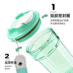 Coffee Cup Children's Water Cup Portable Student Outdoor Sports Plastic Cup High-Quality Summer Anti-Slip Gift Wholesale