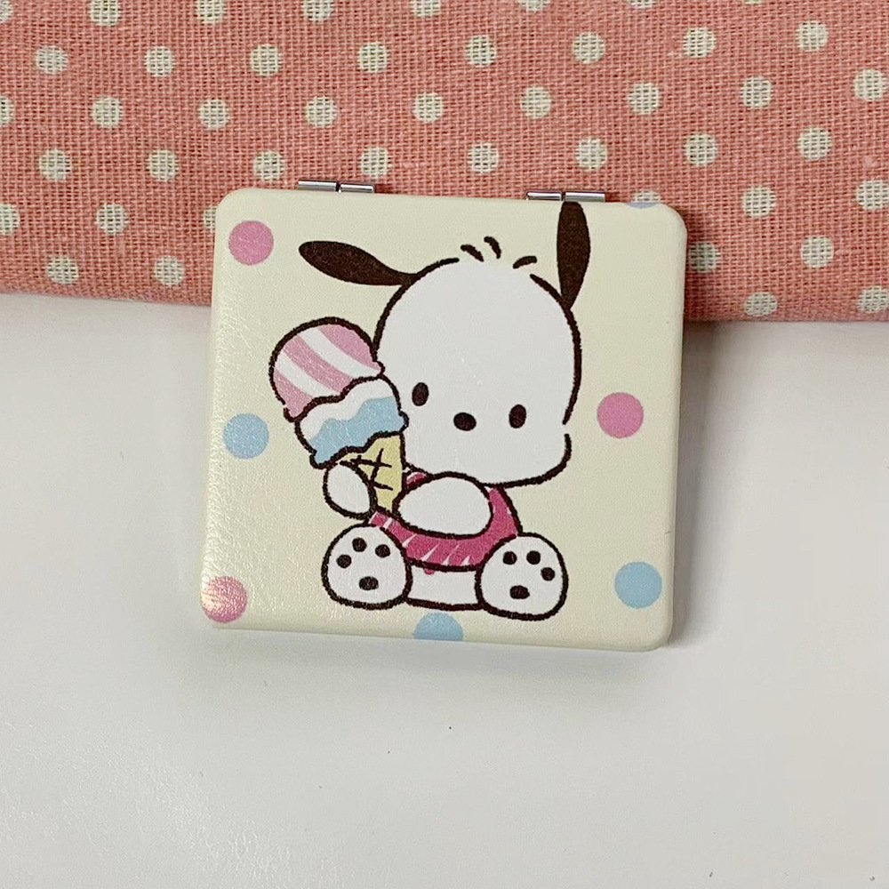 Nuevo perro Pacha osos de fresa doble cara plegable espejo de maquillaje tienda en línea tienda de espejo pequeño fábrica al por mayor