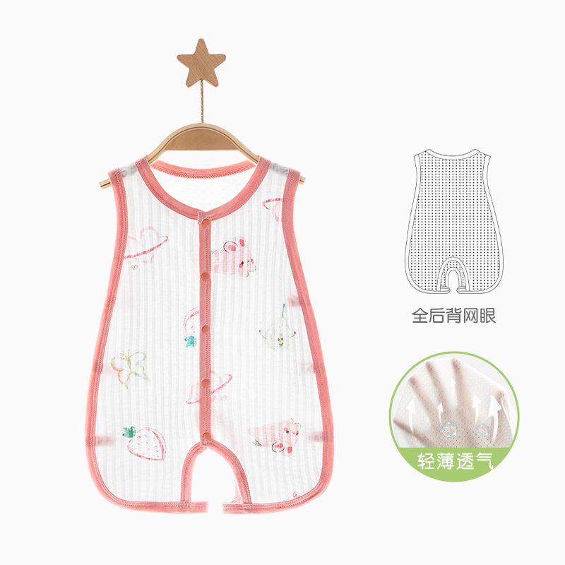 Ropa de verano para bebé recién nacido, unisex, con abertura en la entrepierna, ropa de dormir fina y transpirable para bebés de 0 a 3 meses.