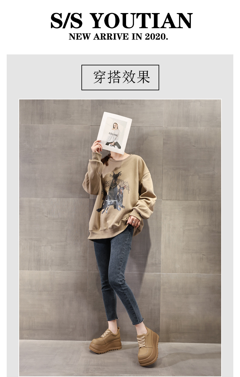 Giày sneaker nữ đế dày tăng chiều cao bên trong, đế bánh xốp mềm mại — Màu đen chi tiết 7