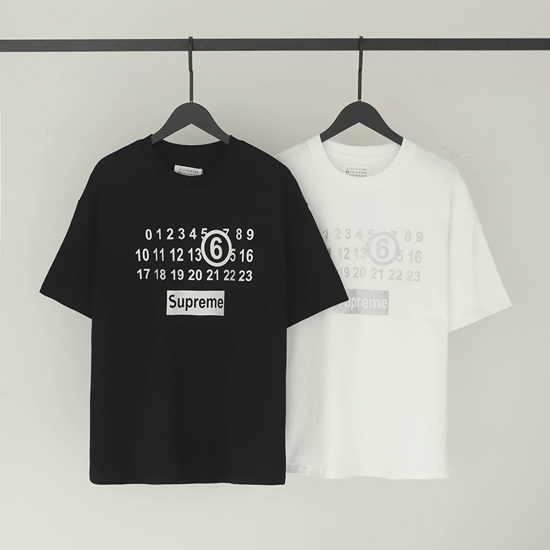 Кросс-борт Maison Margiela Margiela цифровая печать MM6 100% хлопок высококачественная мужская футболка женская футболка с коротким рукавом в тренде