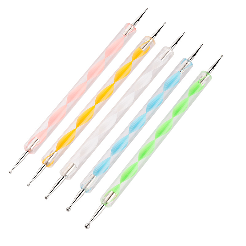 美甲笔刷套装 日式圆头光疗笔拉线彩绘笔 专业美甲工具刷子20件套