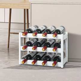 木质桌面红酒架客厅酒柜摆件家用红酒柜架子置物架斜放多层酒架