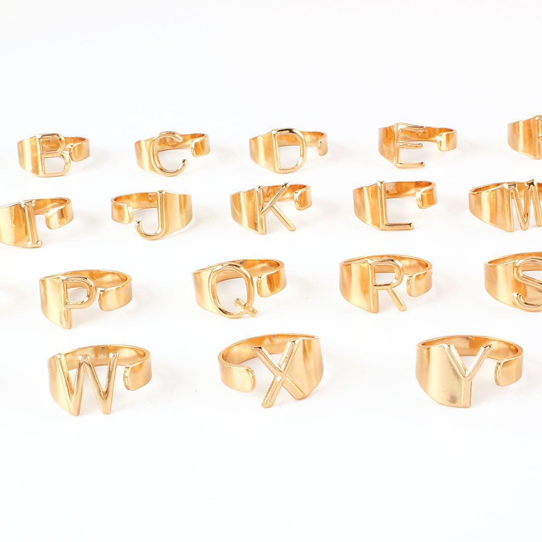 European and American cross-border 26 letter ring adjustable opening letter ring