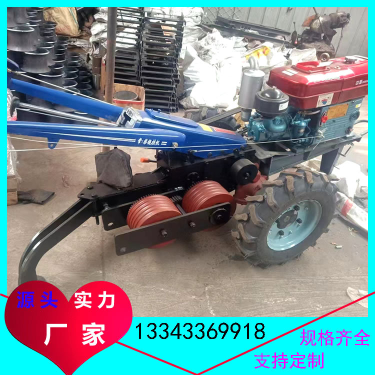 手扶拖拉机绞磨 电缆桥架放线拉线布线牵引机 5吨双滚筒绞磨机