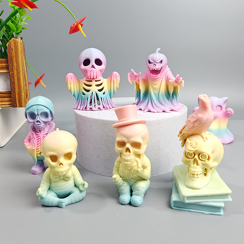 Halloween 3D Printed Skeleton Ghost Shape Carnival Party Tabletop Ornaments Home Decoration Scene Atmosphere Gifts Halloween 3D Printed Skeleton Ghost Shape Carnival Party Tabletop Ornaments Home Decoration Scene Atmosphere Gifts